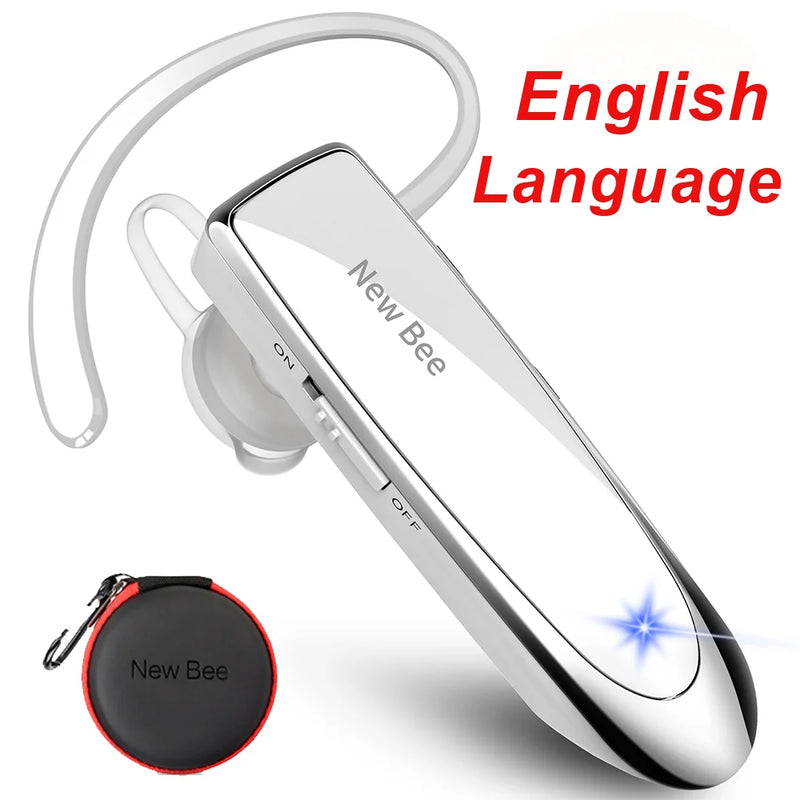 Novos fones de ouvido Bluetooth Bee V5.0 Fones de ouvido sem fio Fones de ouvido comerciais Mãos-livres 24 horas de tempo de conversação Fone de ouvido com microfone