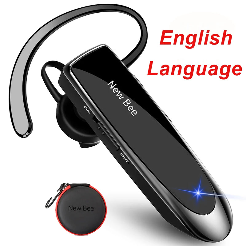 Novos fones de ouvido Bluetooth Bee V5.0 Fones de ouvido sem fio Fones de ouvido comerciais Mãos-livres 24 horas de tempo de conversação Fone de ouvido com microfone